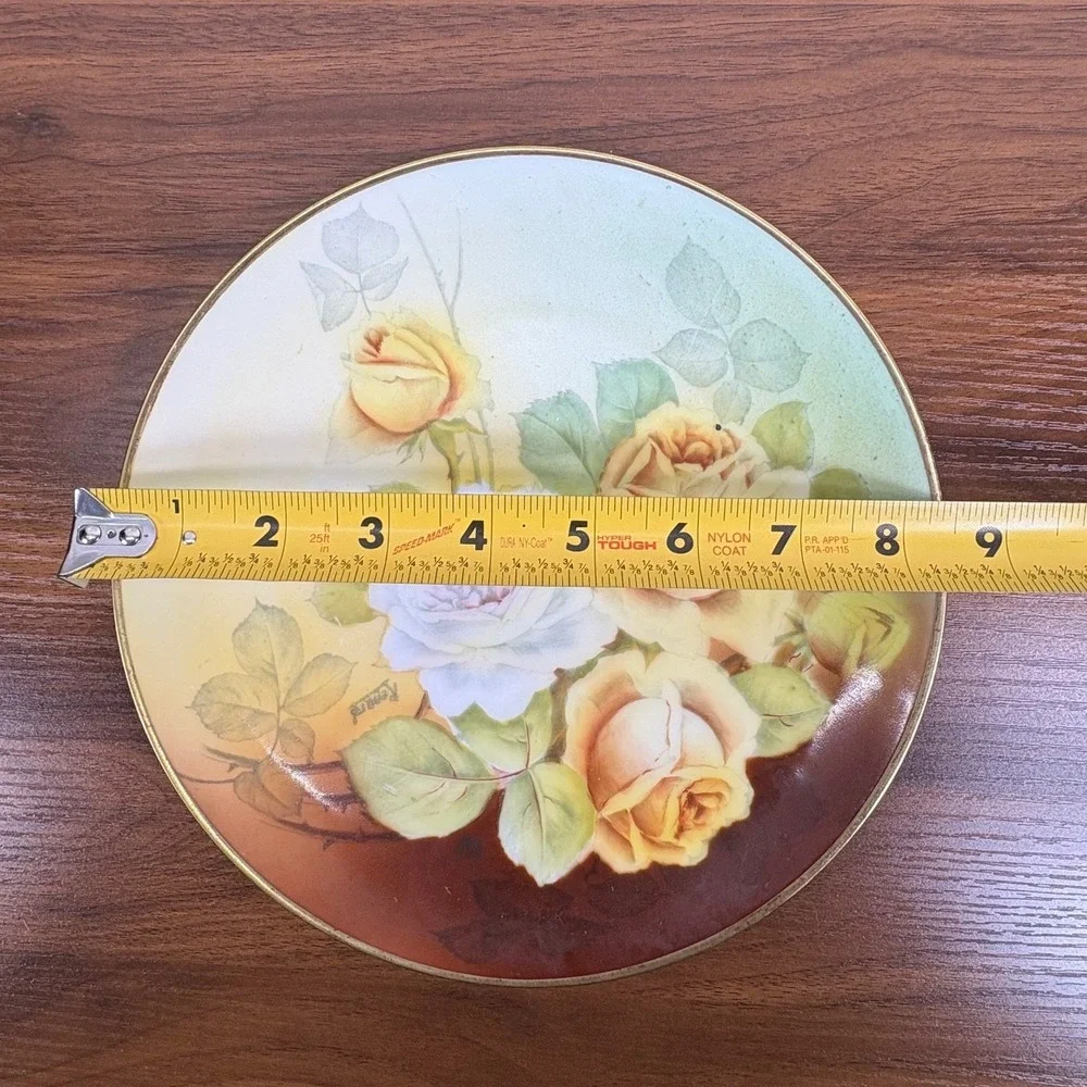 Antique Bavarian Germany 1915 Tirschenreuth‎ Porcelain Dinner Plate Signed 8.5